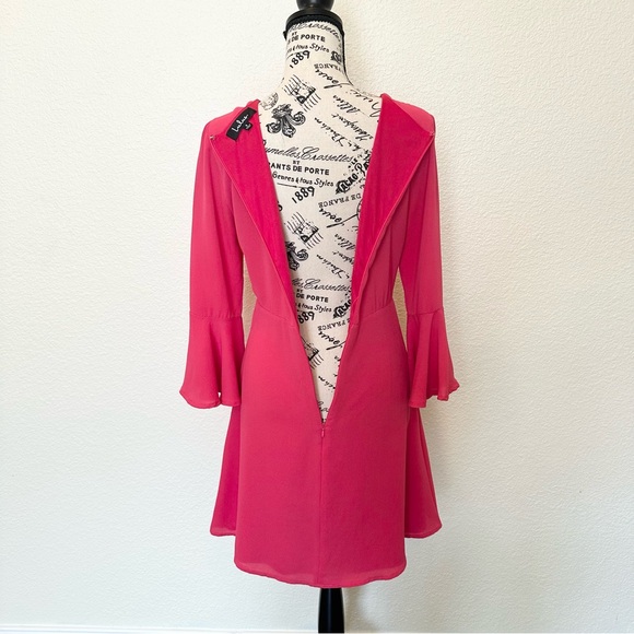 LULUS Center of Attention Magenta Flounce Sleeve Dress (S) - Picture 8 of 10